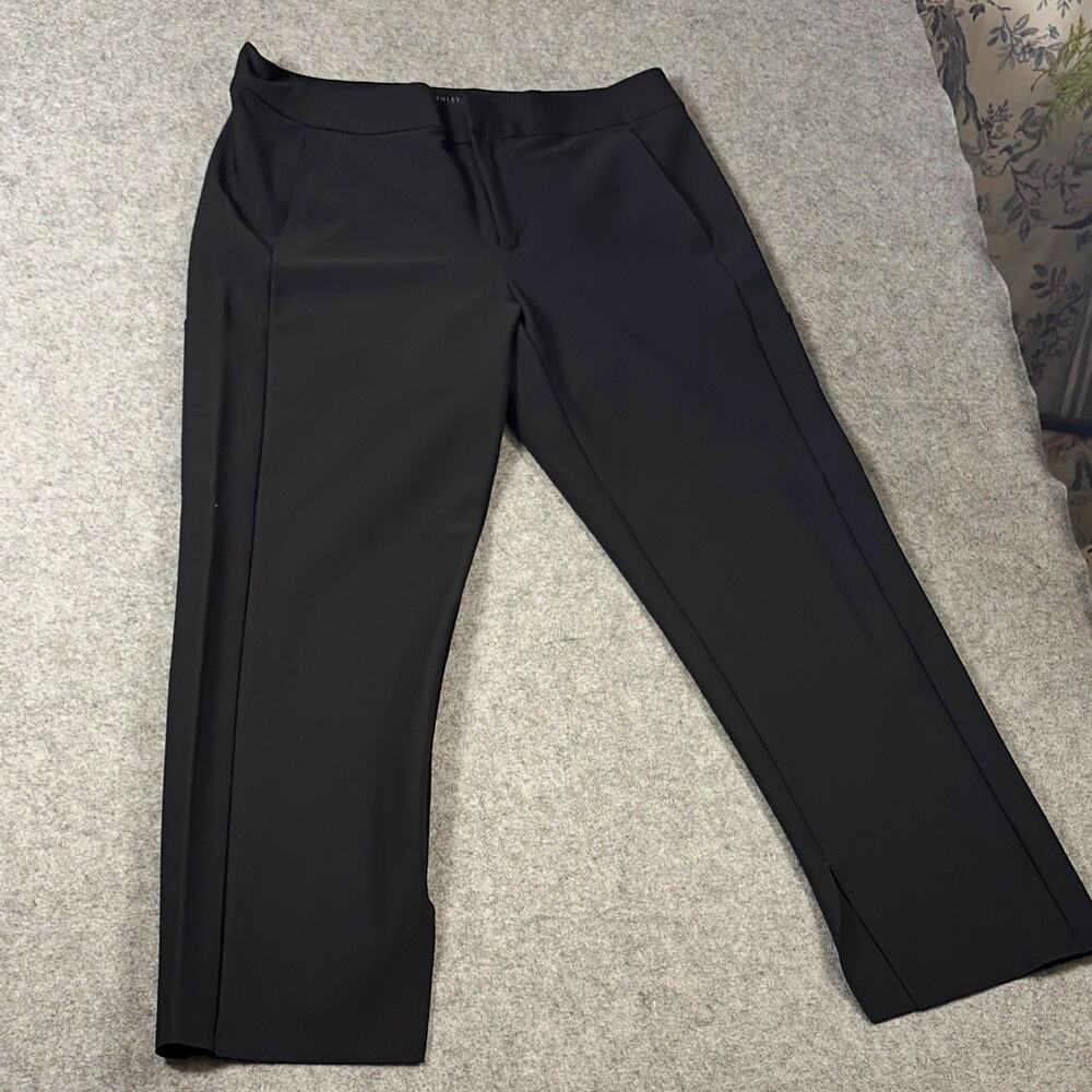 Athleta Stellar Crop Trouser Skinny Slim Fit Flat Front Stretch Pockets 12